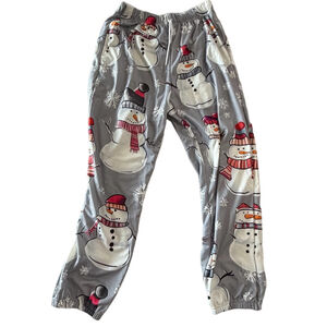 Women's Snowman Theme Jogger Style Pant Size L #260614